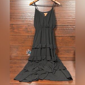 Flying Tomato Maxi Dress Women’s Small Black Sleeveless Ruffled Layers